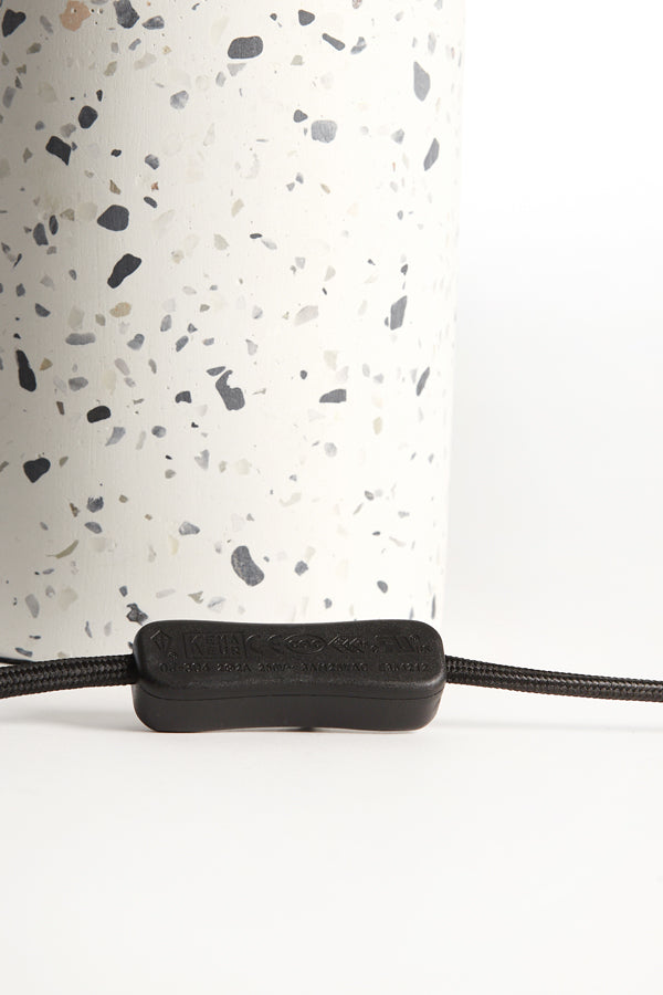 Randy White Terrazzo & Matt Black Table Lamp Base 25cm