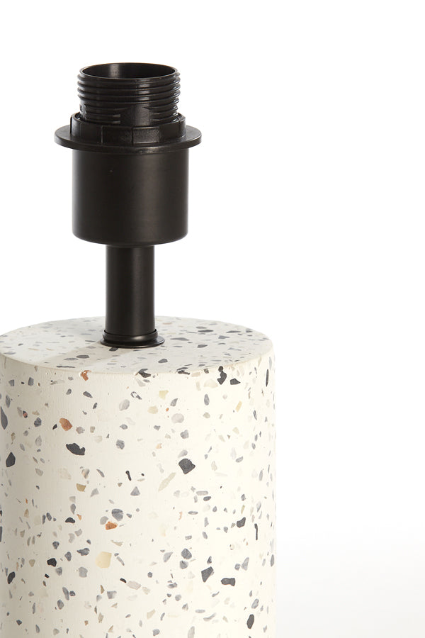 Randy White Terrazzo & Matt Black Table Lamp Base 25cm