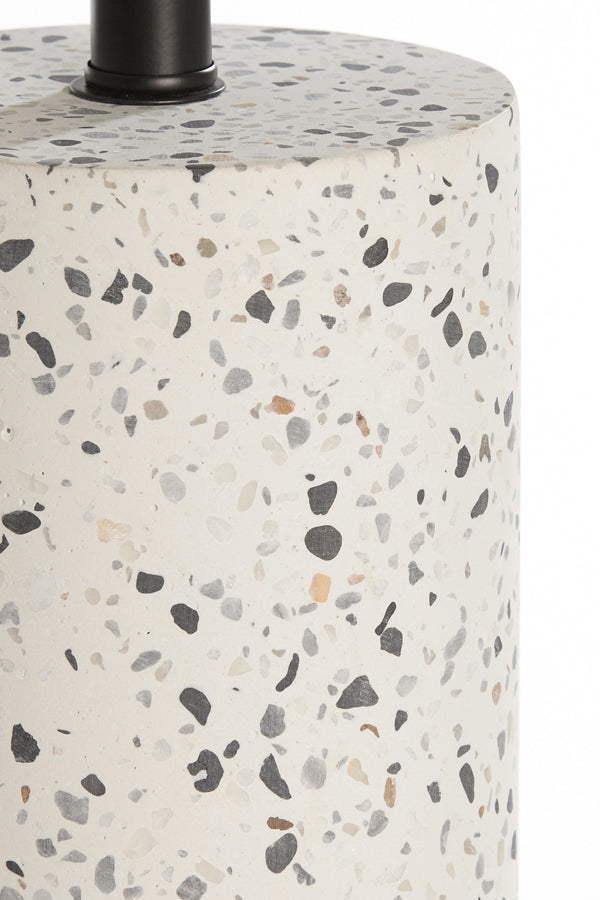 Randy White Terrazzo & Matt Black Table Lamp Base 25cm