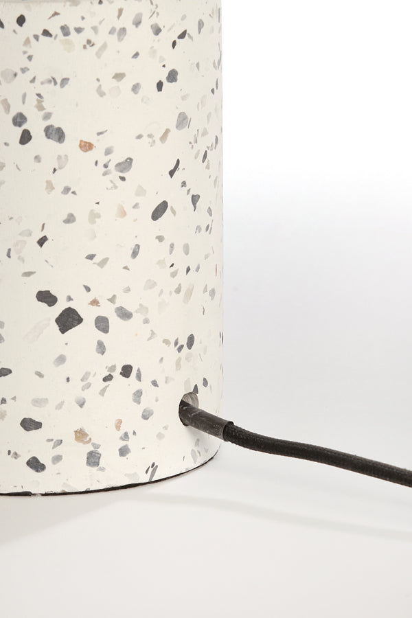 Randy White Terrazzo & Matt Black Table Lamp Base 25cm