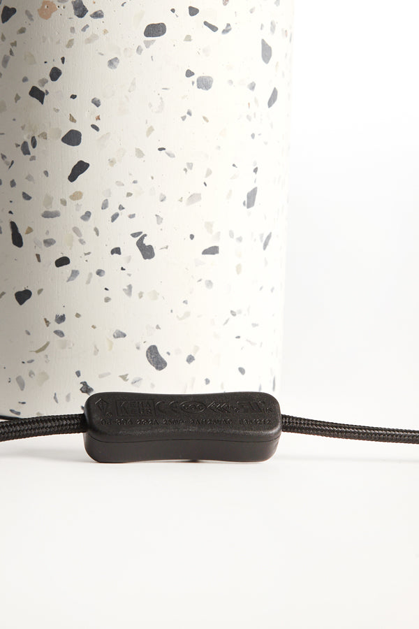 Randy White Terrazzo & Matt Black Table Lamp Base 41cm