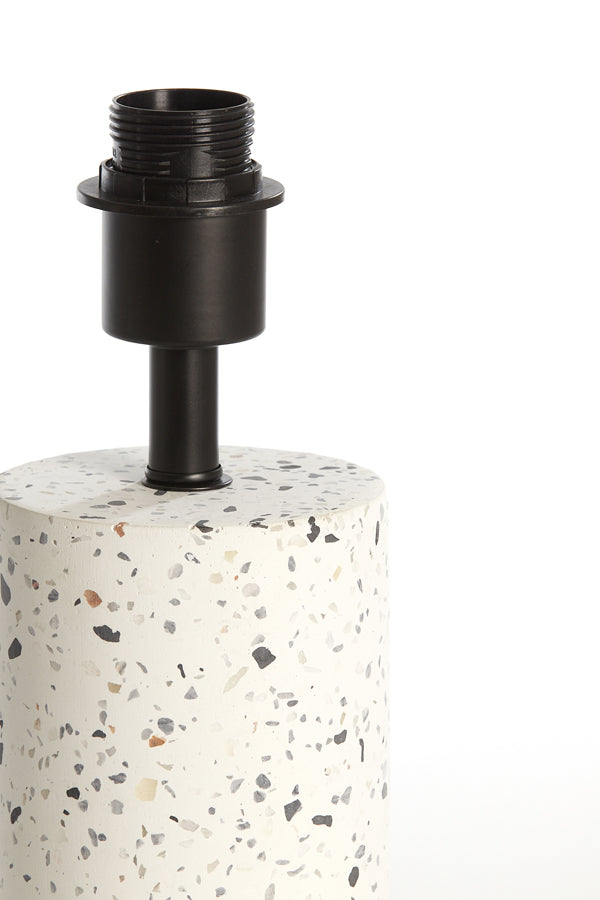 Randy White Terrazzo & Matt Black Table Lamp Base 41cm