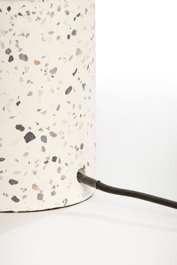 Randy White Terrazzo & Matt Black Table Lamp Base 41cm