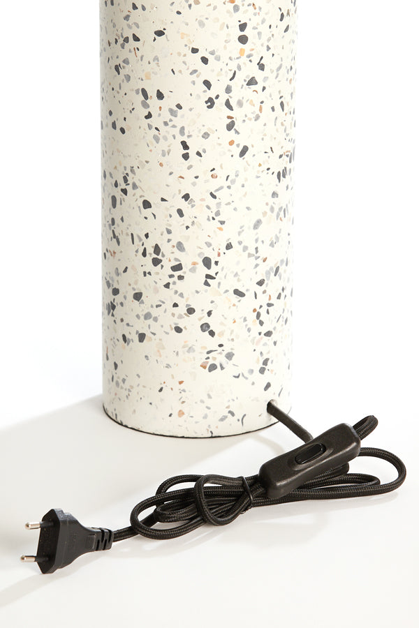 Randy White Terrazzo & Matt Black Table Lamp Base 41cm