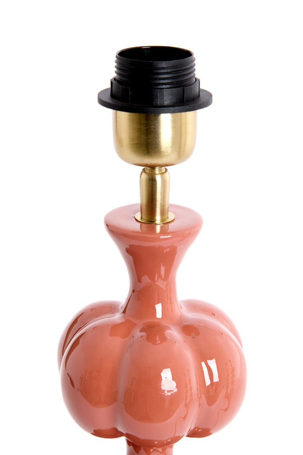 Caldas Gloss Terracotta Metal Table Lamp Base 29cm