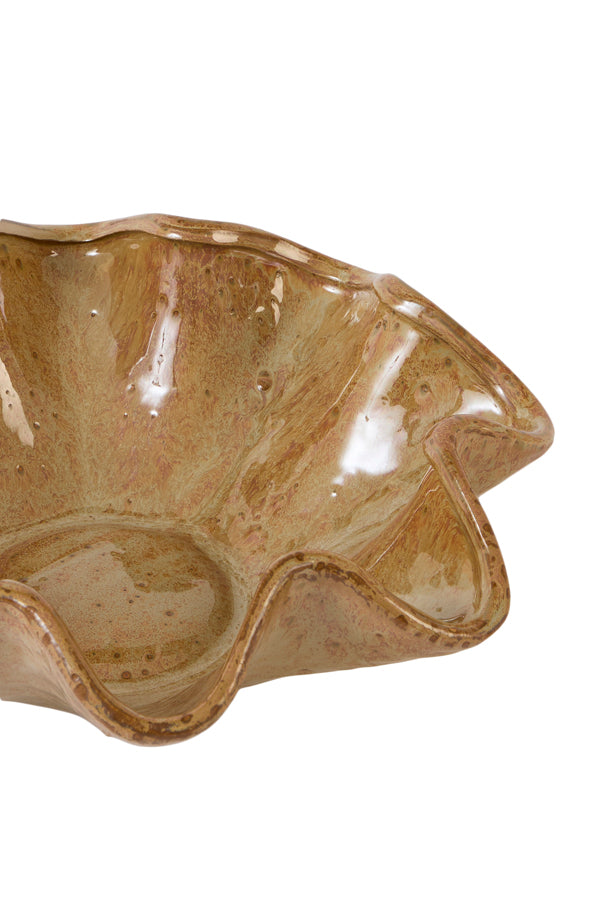 Godeni Brown/Olive Green Ceramic Decorative Bowl 35cm