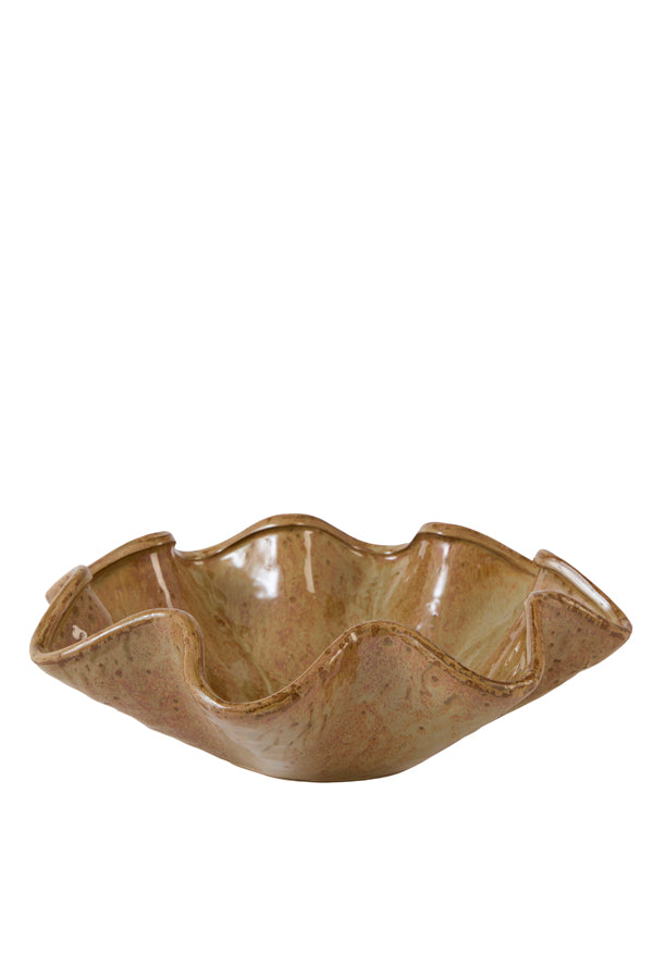 Godeni Brown/Olive Green Ceramic Decorative Bowl 35cm