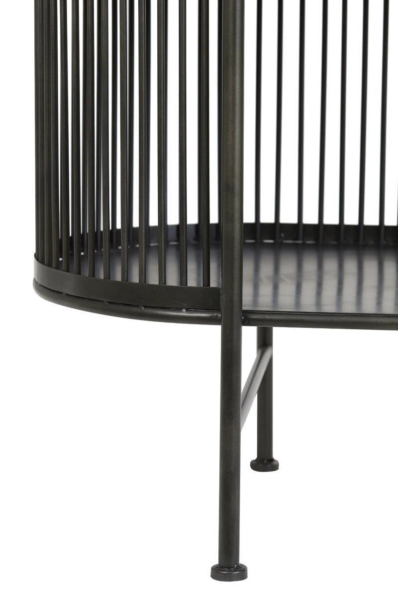 Yinthe Black Metal Narrow Open Display Unit 80cm