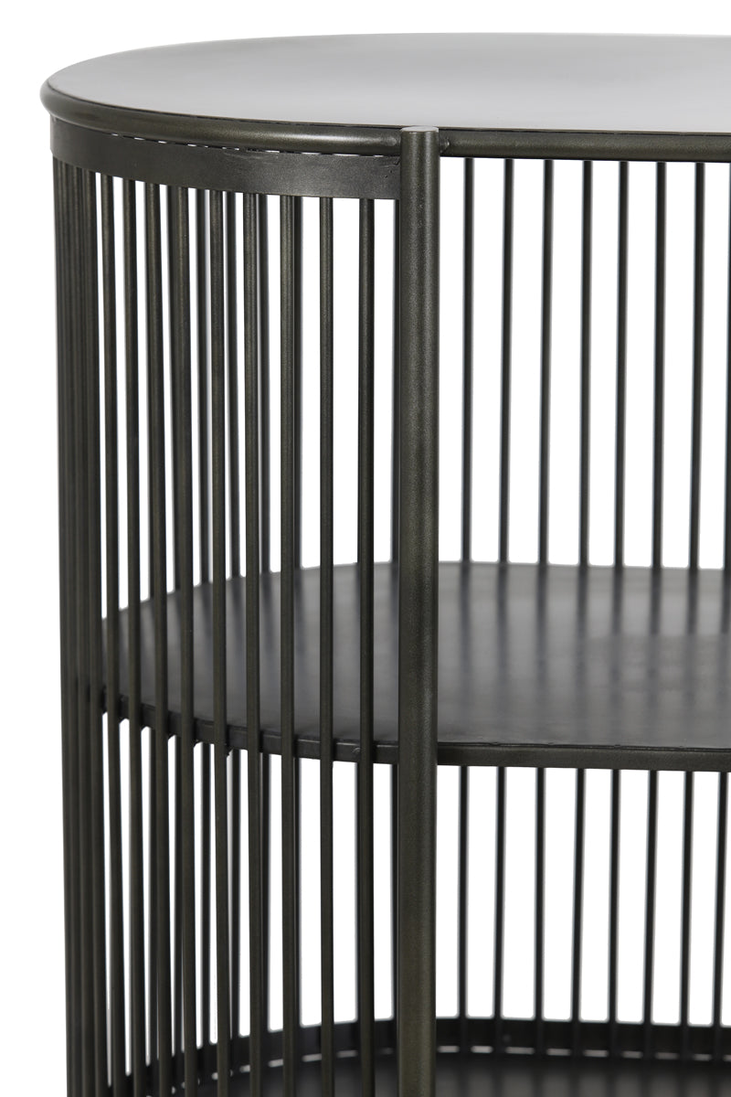 Yinthe Black Metal Narrow Open Display Unit 80cm