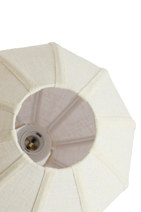 Huxi Natural Wood Effect & Cream Linen 5 Light Pendant Light