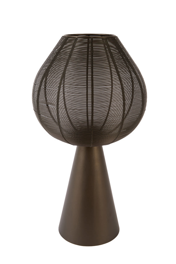 Maret Matt Brown Bronze Metal Hurricane Candle Holder 56cm