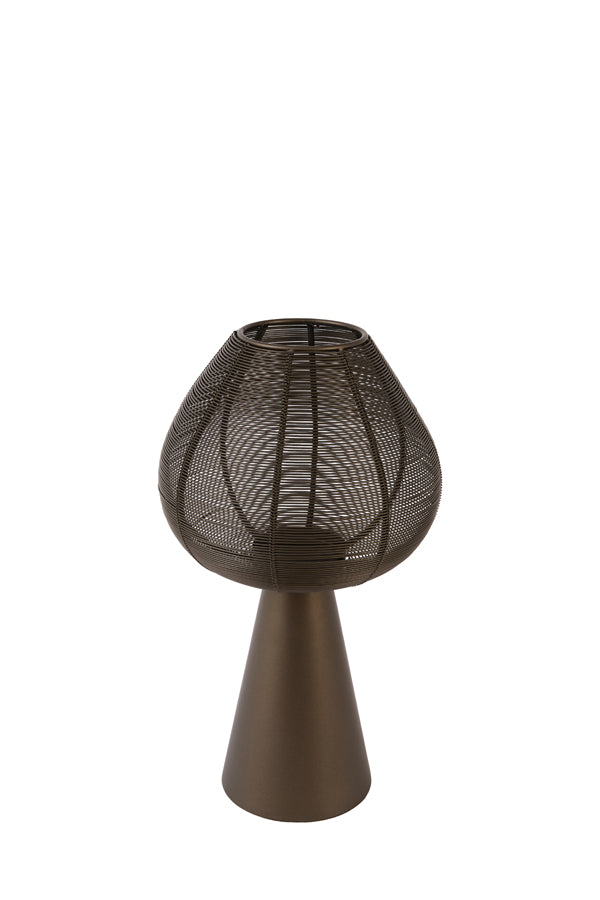 Maret Matt Brown Bronze Metal Hurricane Candle Holder 40cm