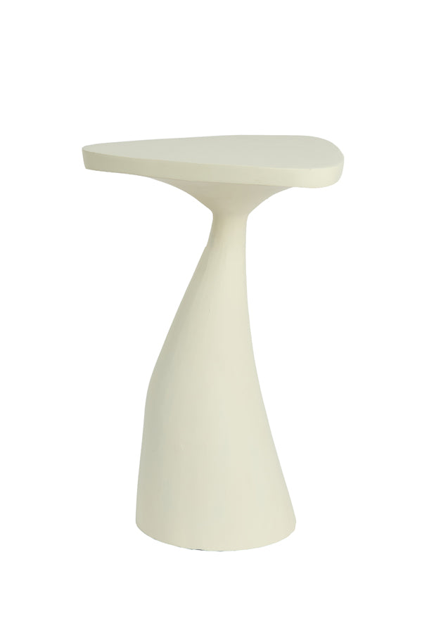 Varoli Matt Cream Metal Side Table 49cm