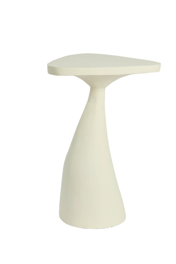 Varoli Matt Cream Metal Side Table 49cm
