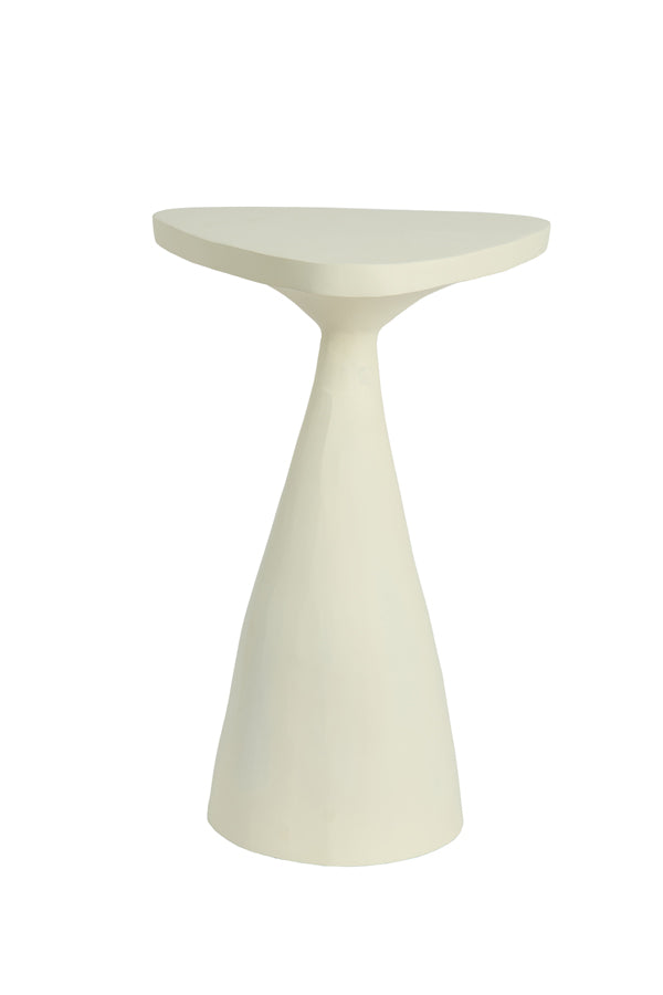 Varoli Matt Cream Metal Side Table 49cm