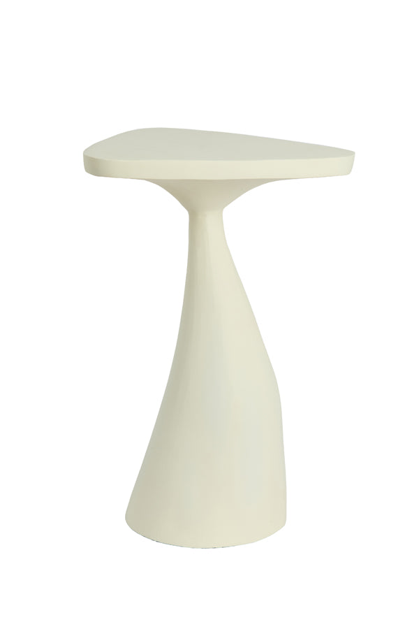 Varoli Matt Cream Metal Side Table 49cm