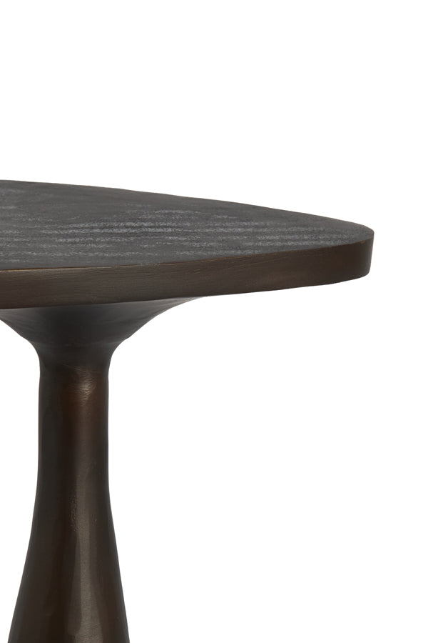 Varoli Matt Brown Bronze Metal Side Table 60cm