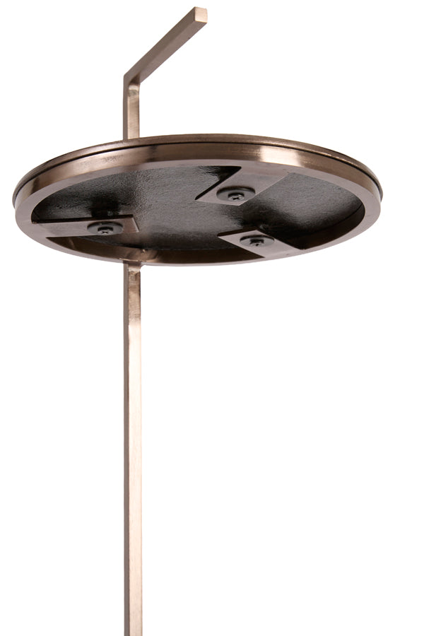 Leda Sand Travertine & Brown Bronze Round Side Table