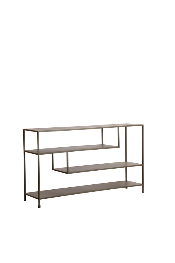 Ylaya Matt Brown Metal Console Table
