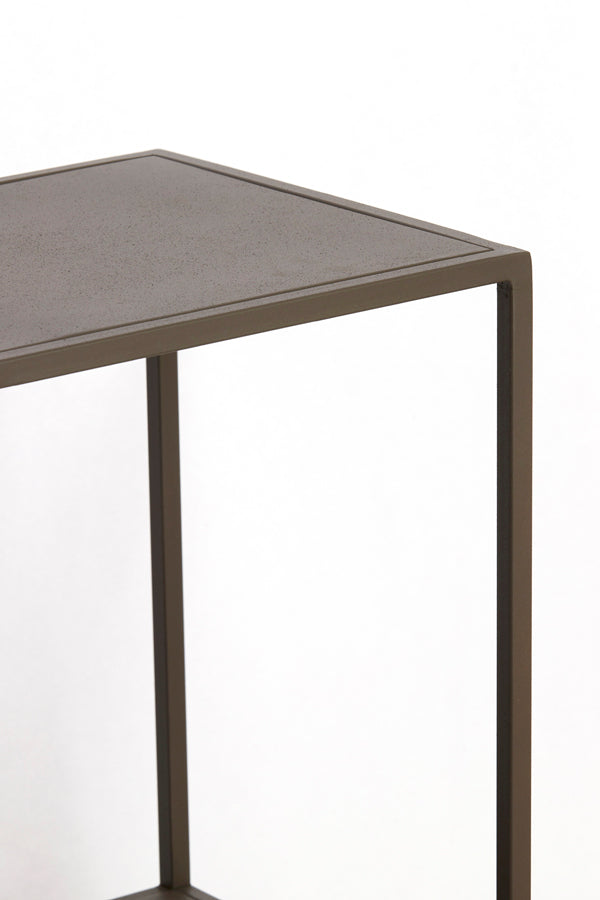 Ylaya Matt Brown Metal Console Table