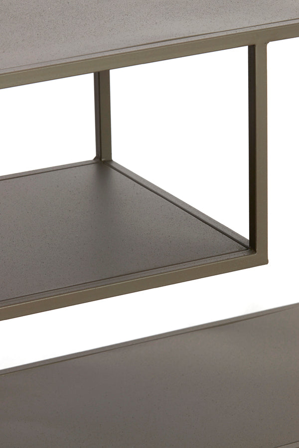 Ylaya Matt Brown Metal Console Table