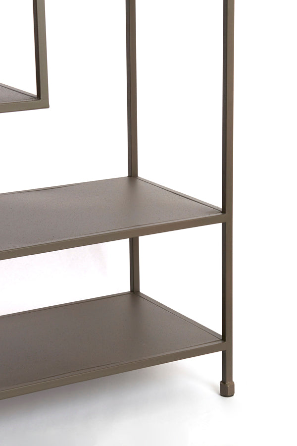 Ylaya Matt Brown Metal Console Table