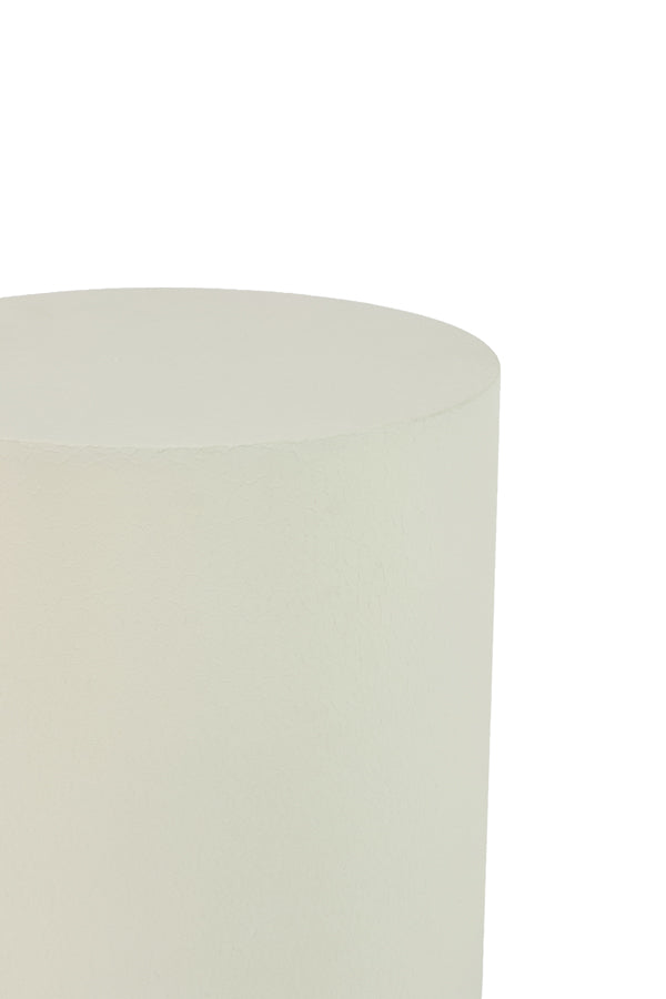 Alarios Cream Crackle Metal Plinth Side Table 40cm