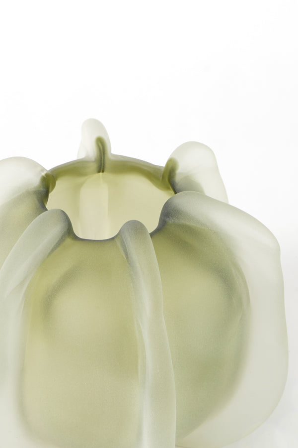 Murela Matt Olive Green Glass Vase 19cm