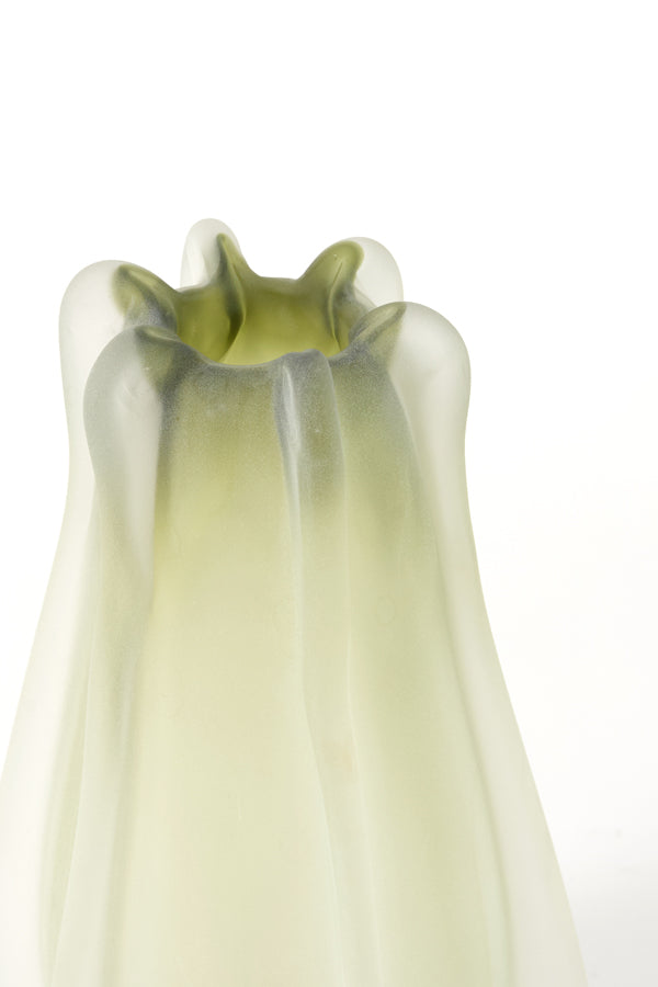 Murela Matt Olive Green Glass Vase 33cm