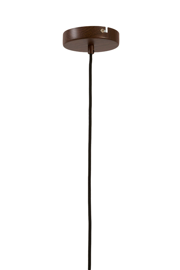 Voka Dark Brown & Natural Linen Pendant Light 25cm
