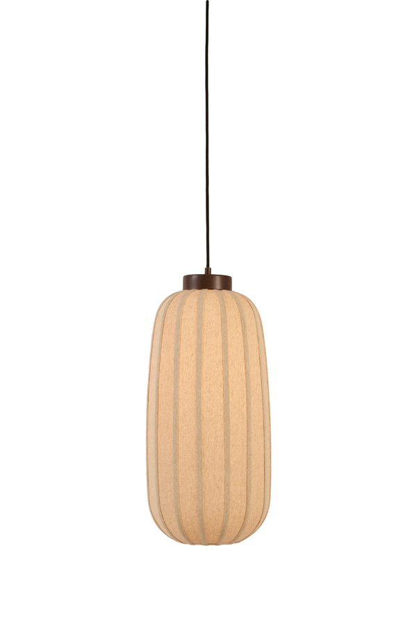 Voka Dark Brown & Natural Linen Pendant Light 25cm