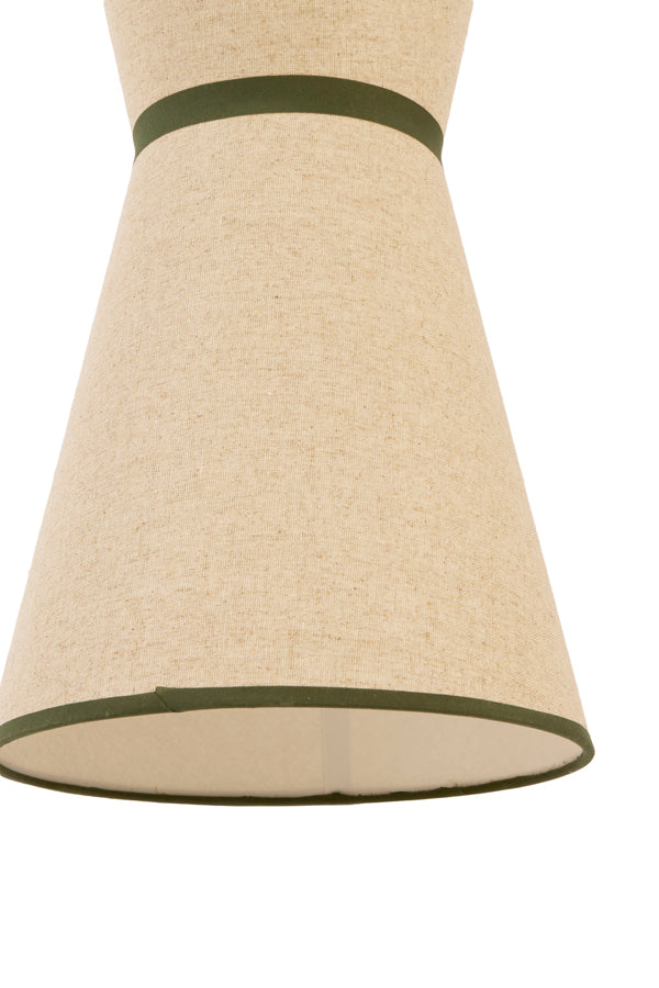 Lyco Natural & Green Linen Pendant Light 28cm