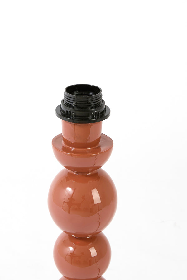 Barles Gloss Terracotta Metal Table Lamp Base 36cm