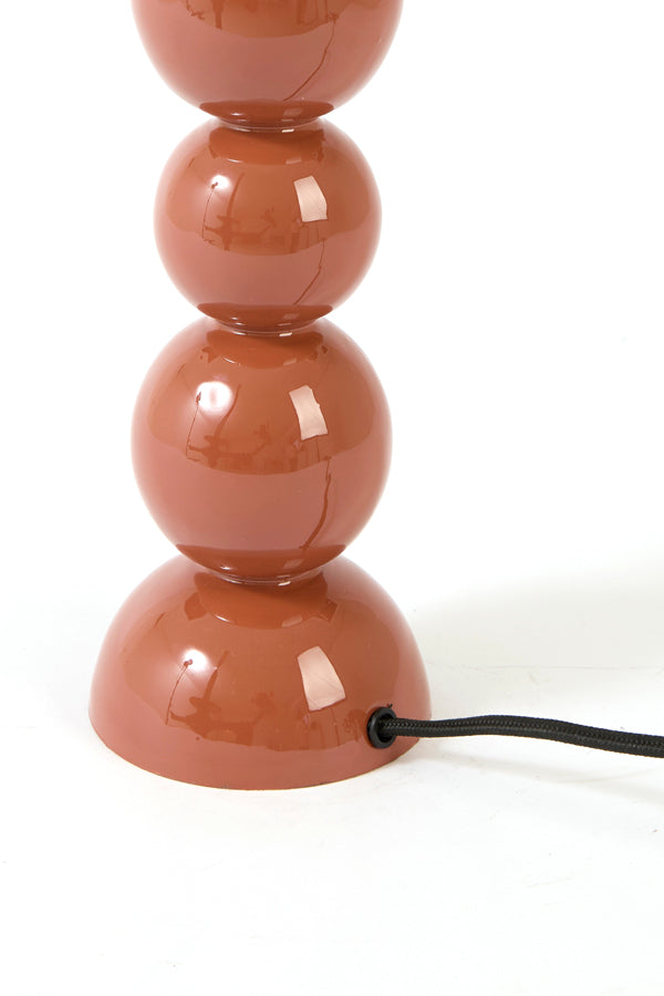 Barles Gloss Terracotta Metal Table Lamp Base 36cm