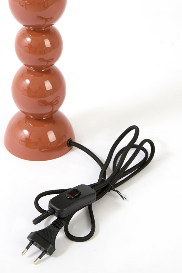 Barles Gloss Terracotta Metal Table Lamp Base 36cm
