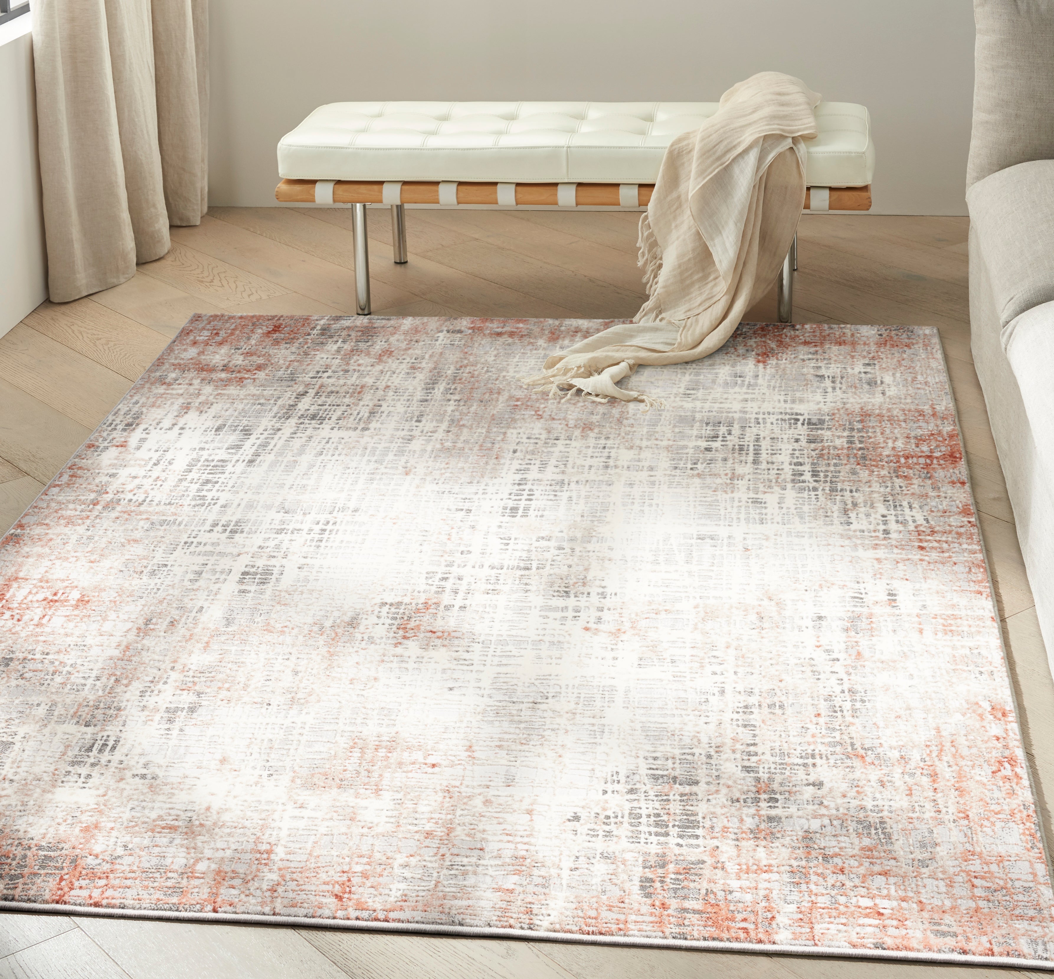 Calvin Klein CK022 Infinity IFN01 Rust Orange Multi Colour Large Rectangle Rug