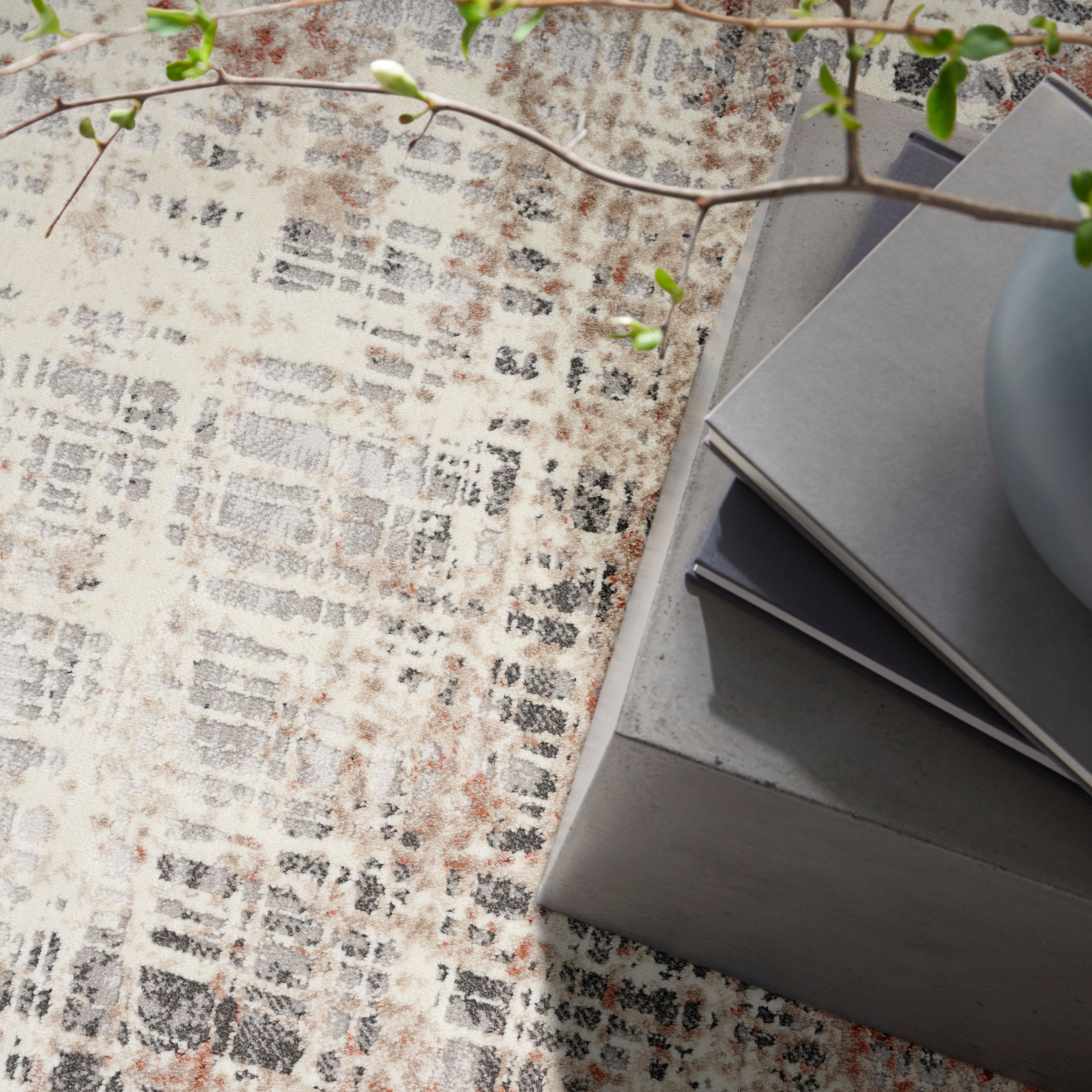 Calvin Klein CK022 Infinity IFN01 Rust Orange Multi Colour Large Rectangle Rug