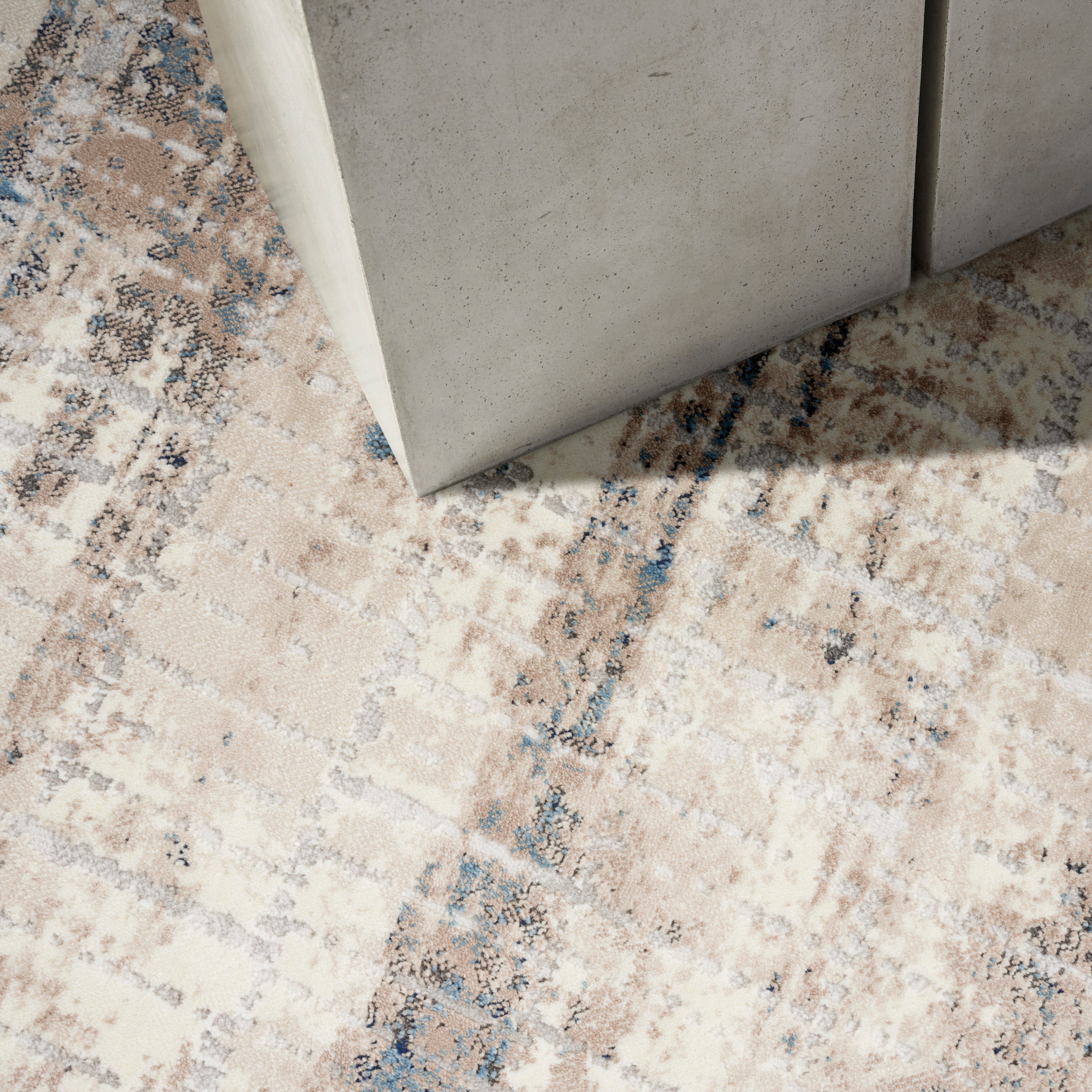 Calvin Klein CK022 Infinity IFN02 Ivory/Grey/Blue Large Rectangle Rug