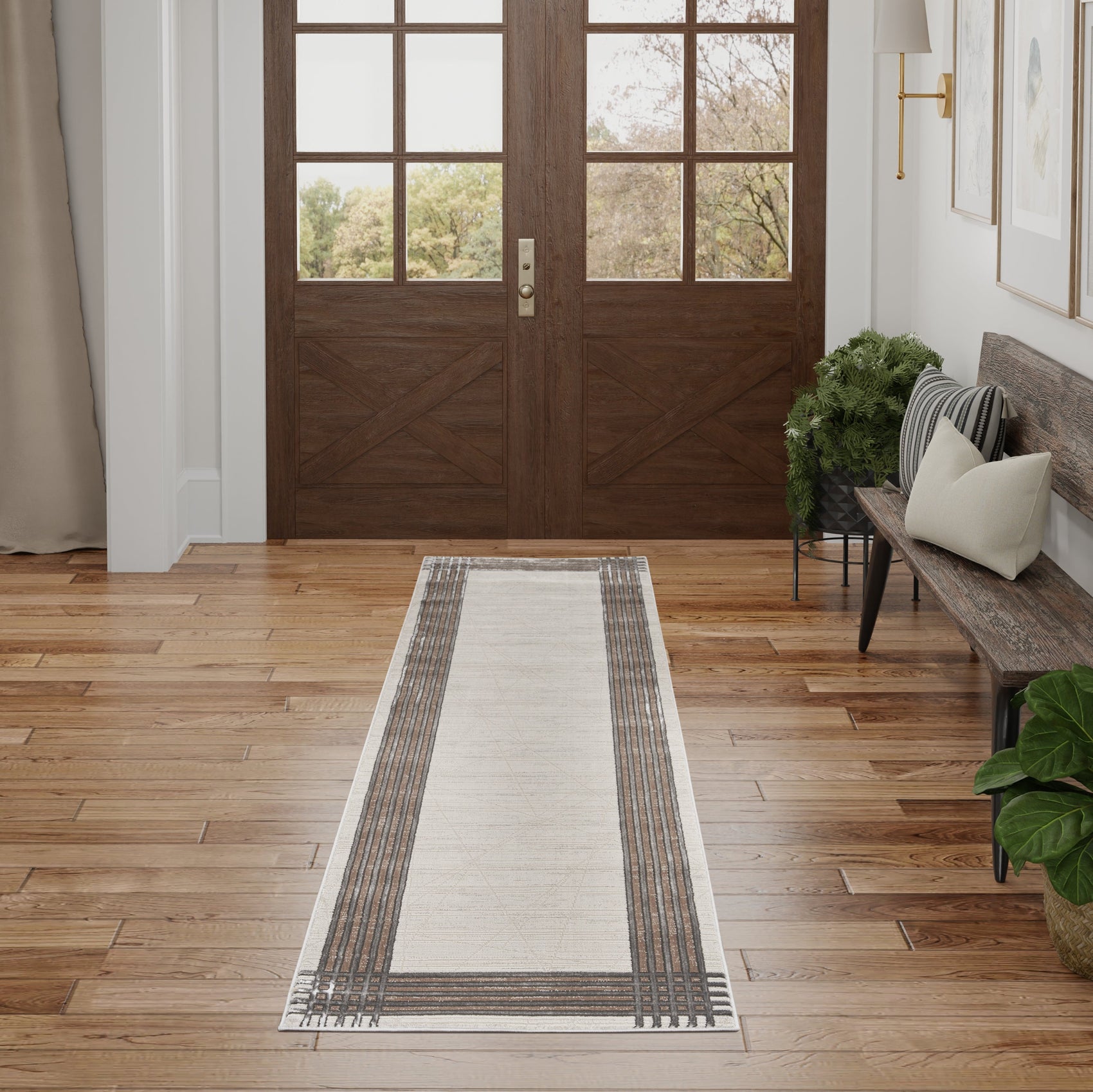 Nourison Desire DSR01 Ivory/Silver Runner Rug