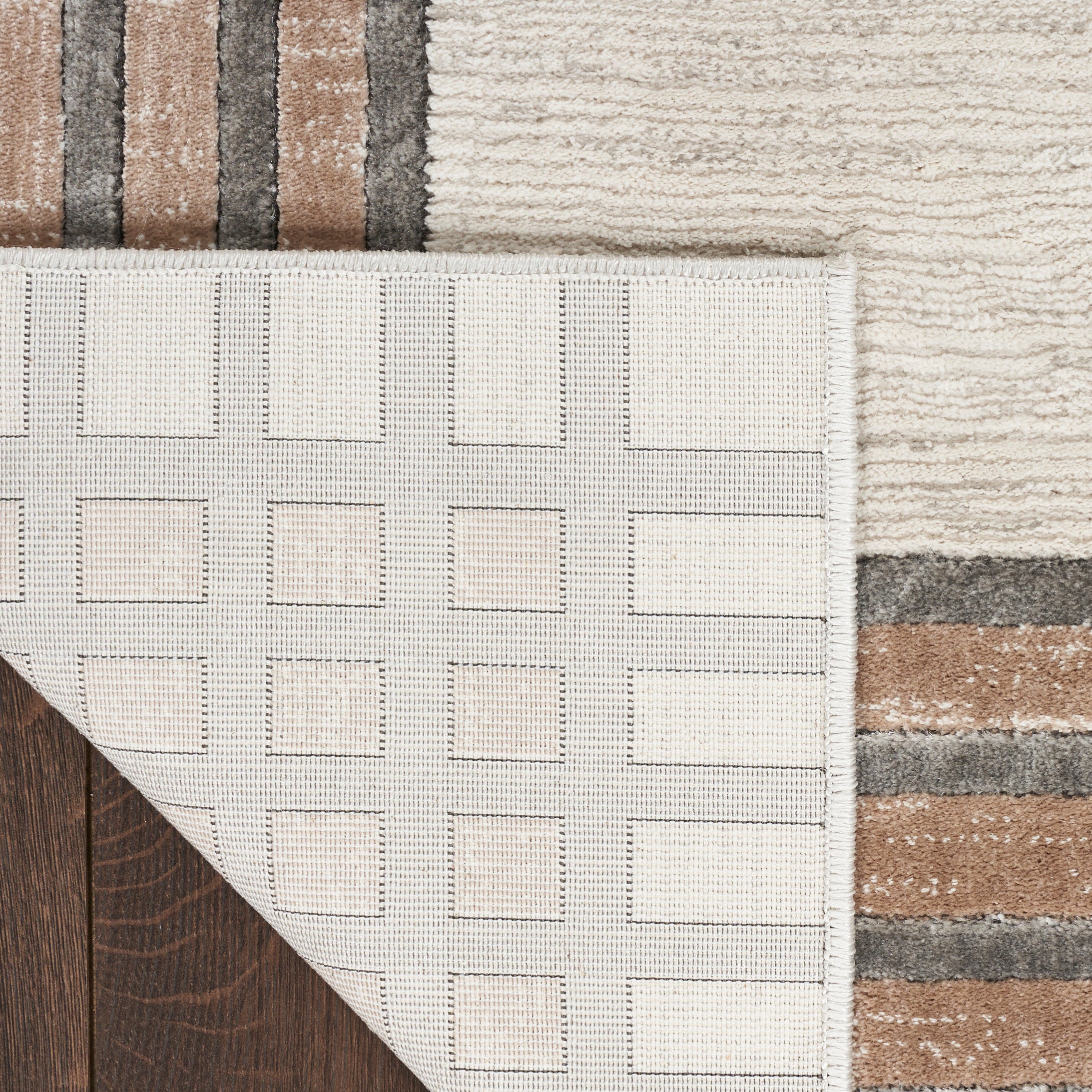 Nourison Desire DSR01 Ivory/Silver Brown Large Rectangle Rug