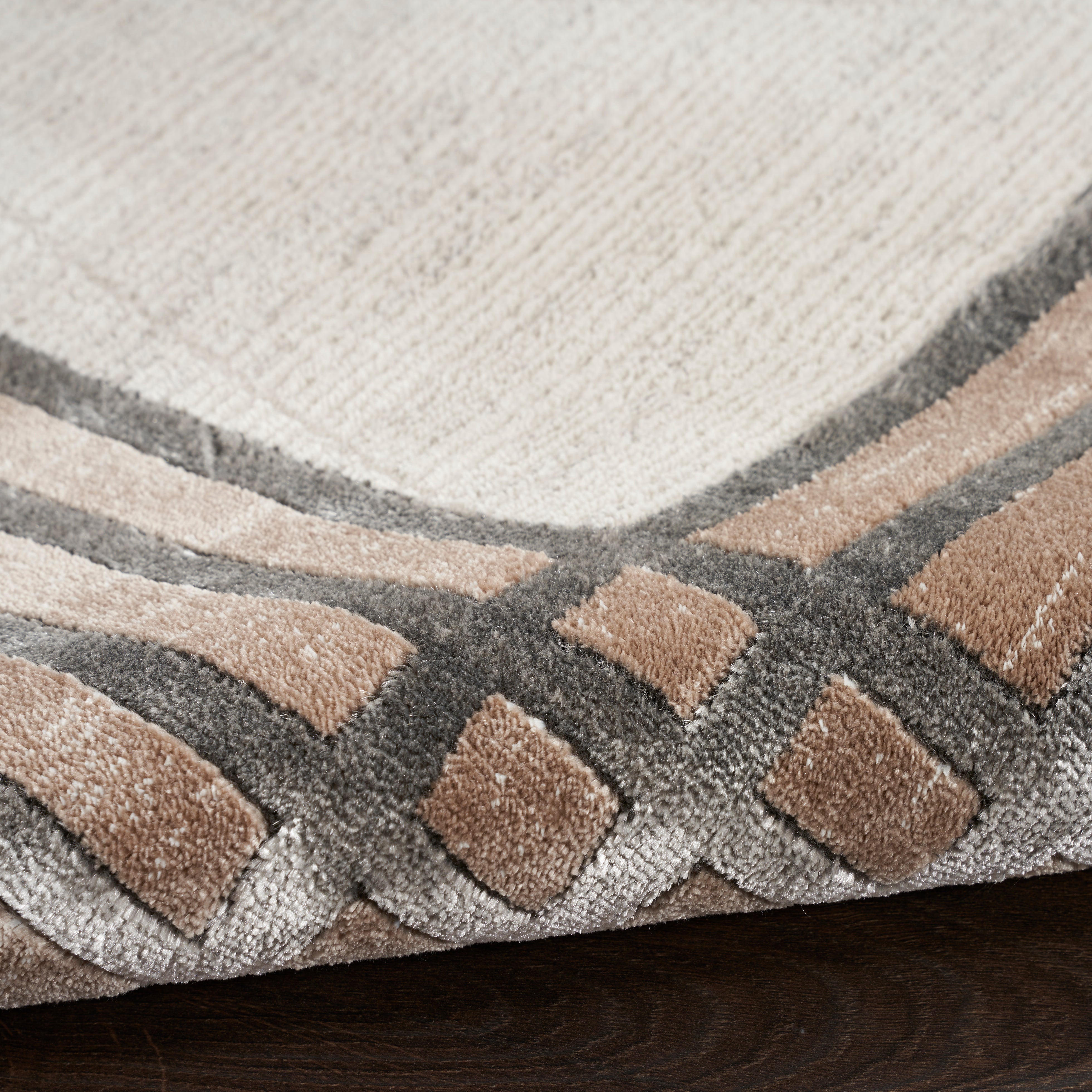 Nourison Desire DSR01 Ivory/Silver Brown Large Rectangle Rug