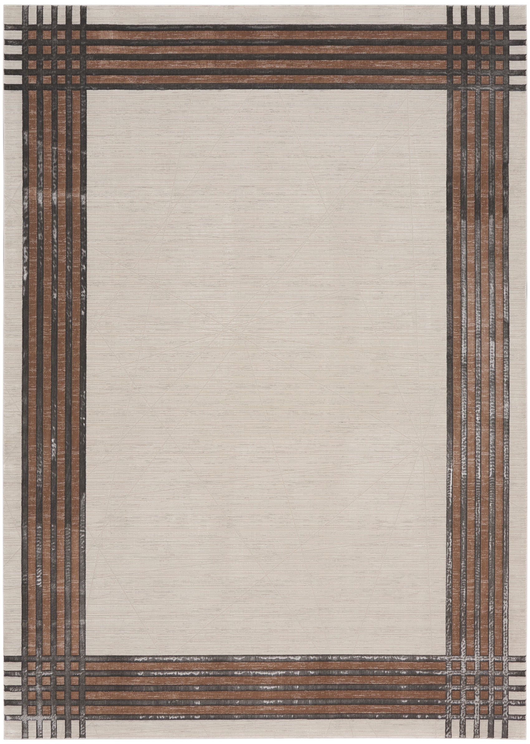 Nourison Desire DSR01 Ivory/Silver Brown Large Rectangle Rug
