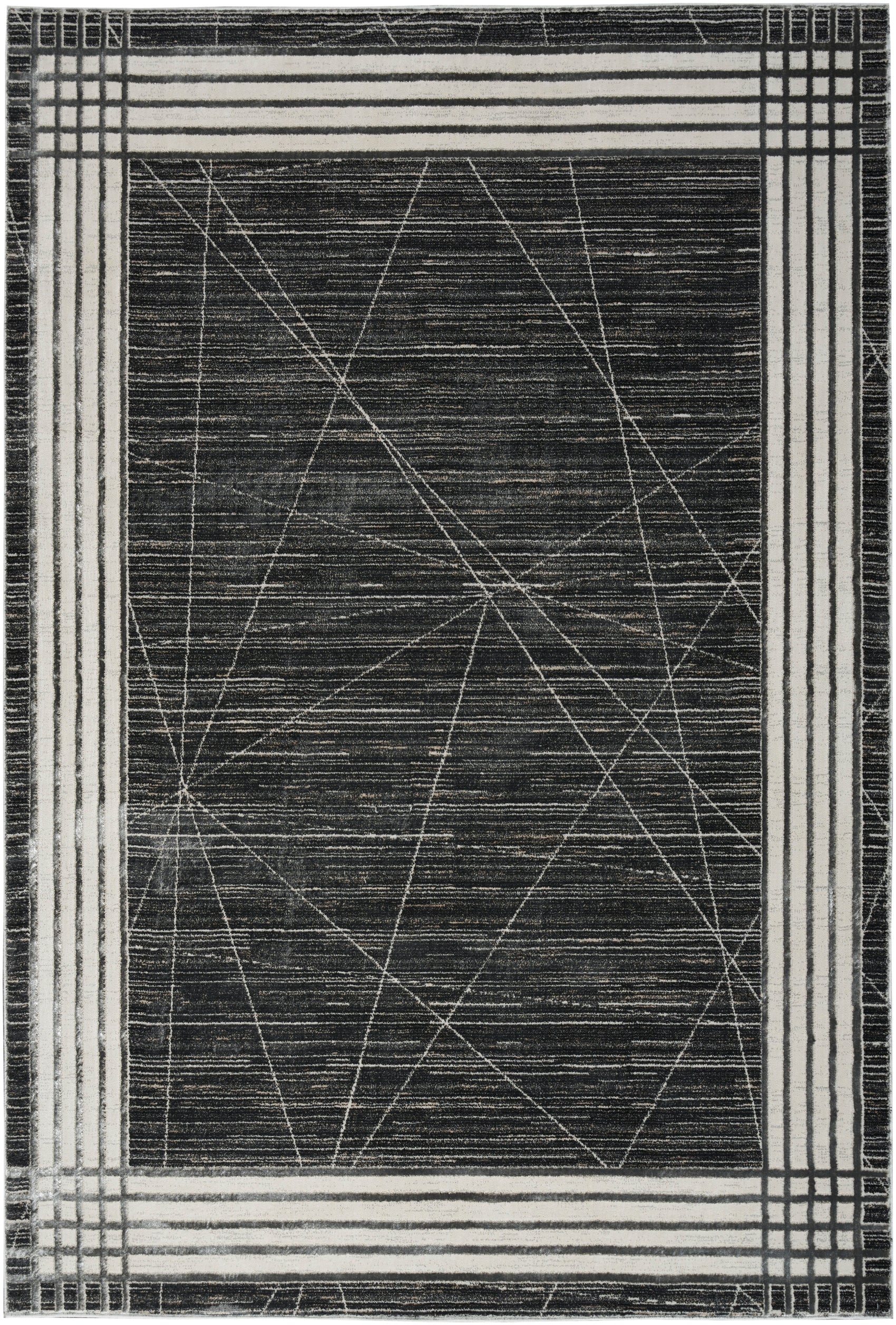 Nourison Desire DSR01 Charcoal Black/Silver Large Rectangle Rug