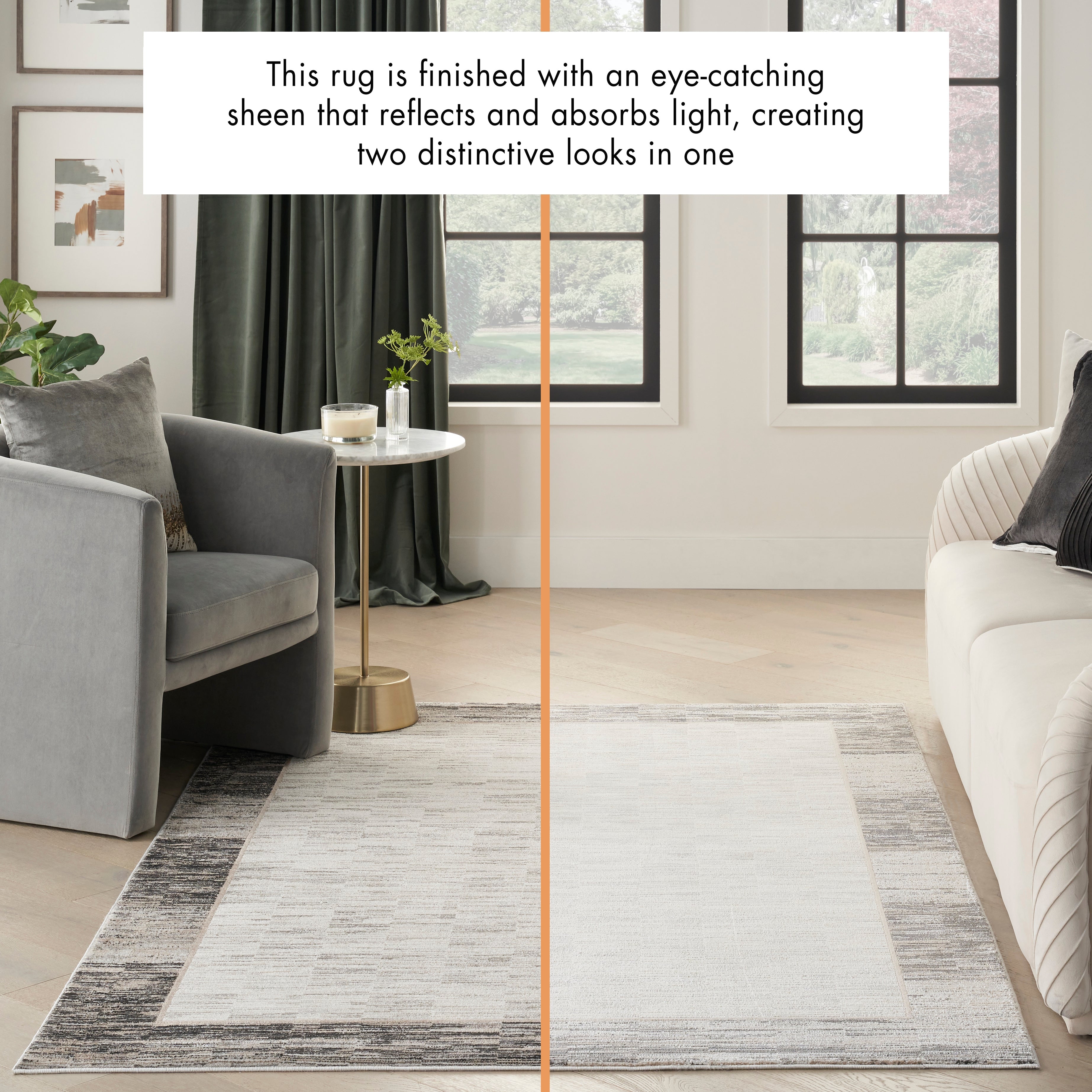 Nourison Desire DSR02 Grey/Black Runner Rug