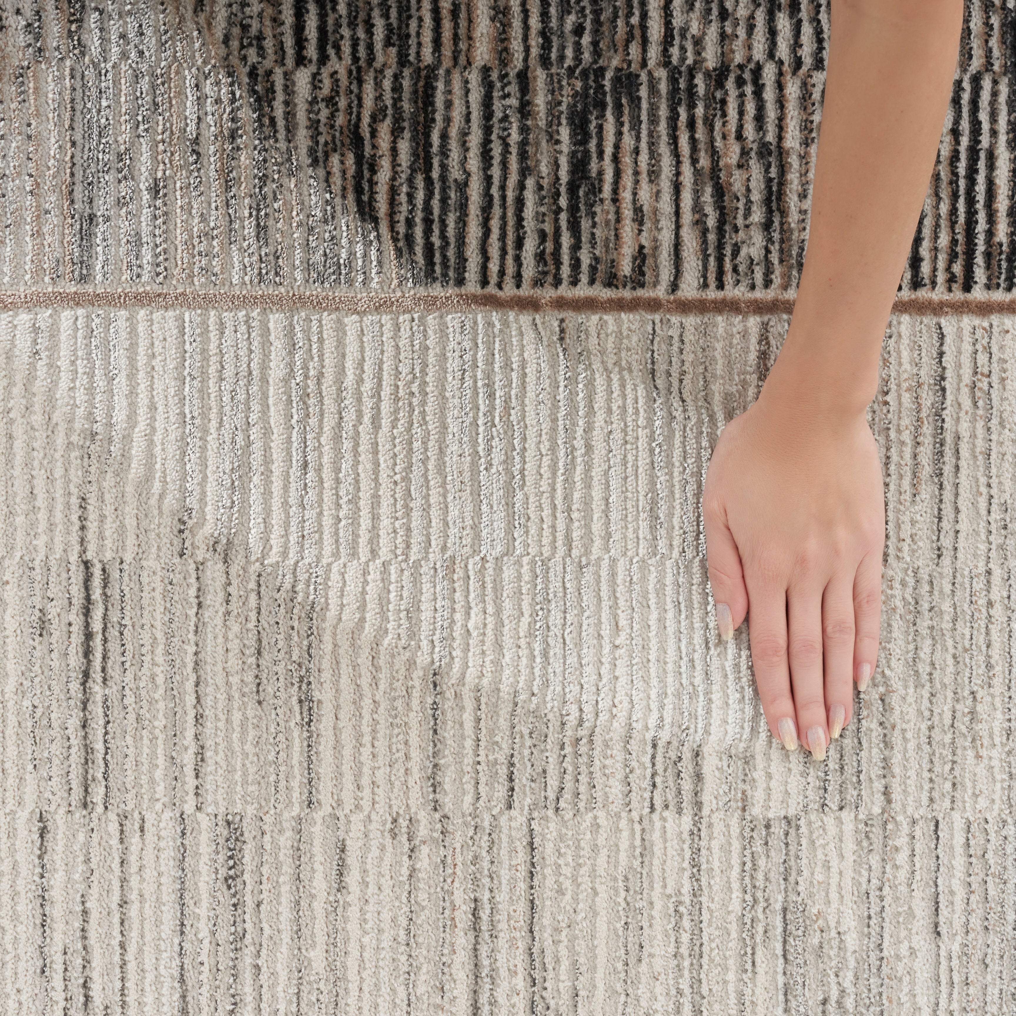 Nourison Desire DSR02 Grey/Black Large Rectangle Rug