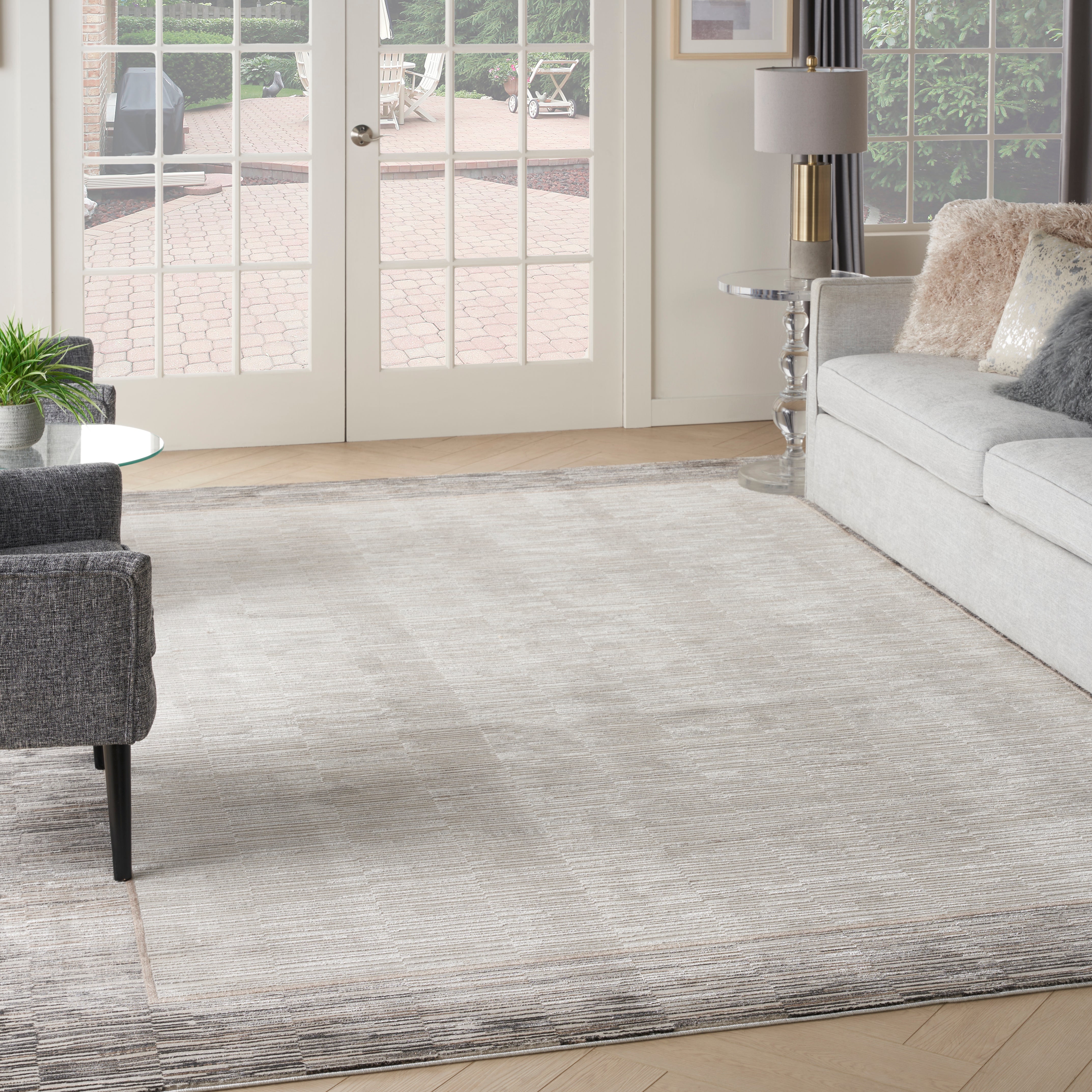 Nourison Desire DSR02 Grey/Black Large Rectangle Rug