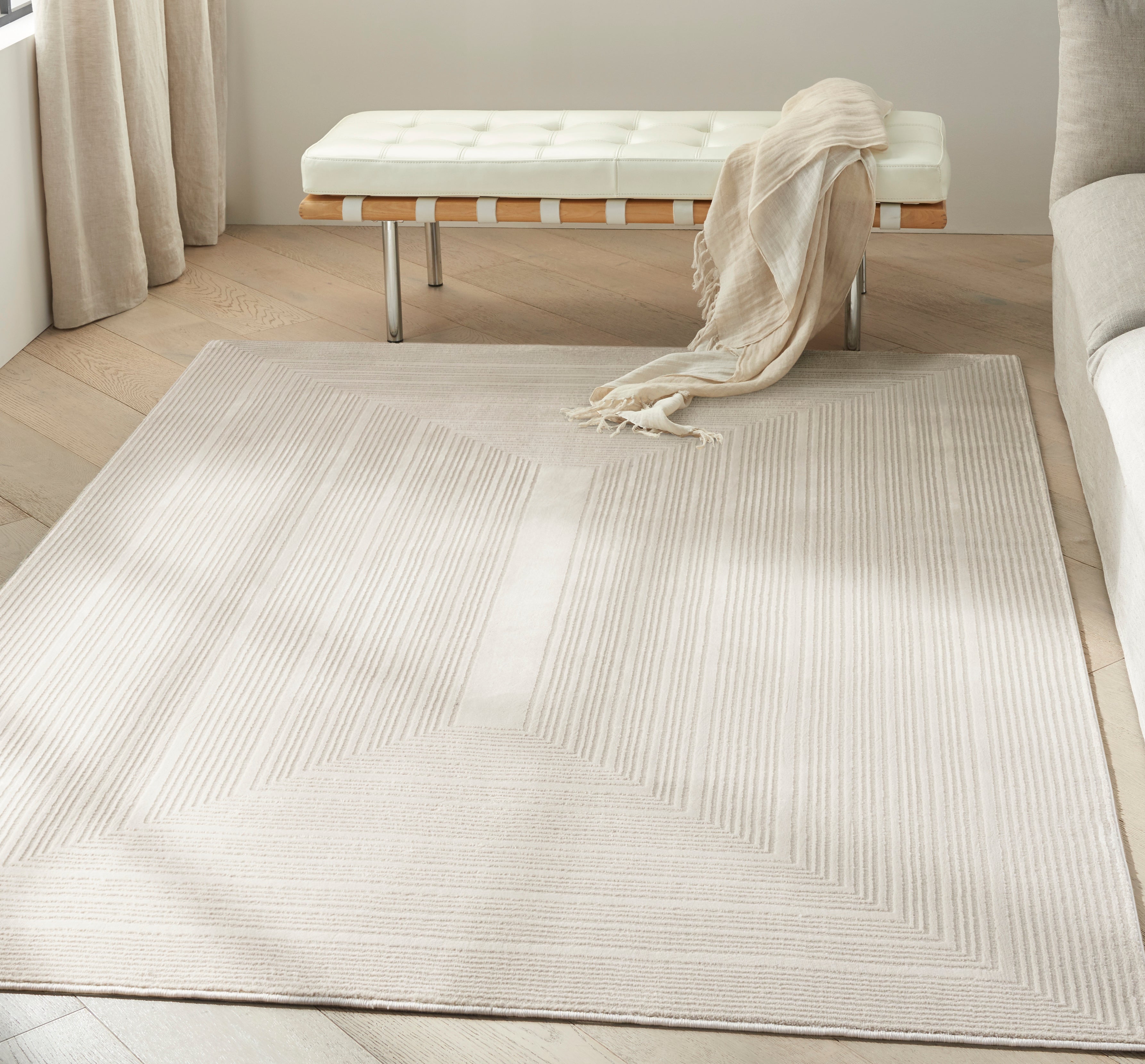 Calvin Klein CK024 Irradiant IRR02 Ivory Large Rectangle Rug