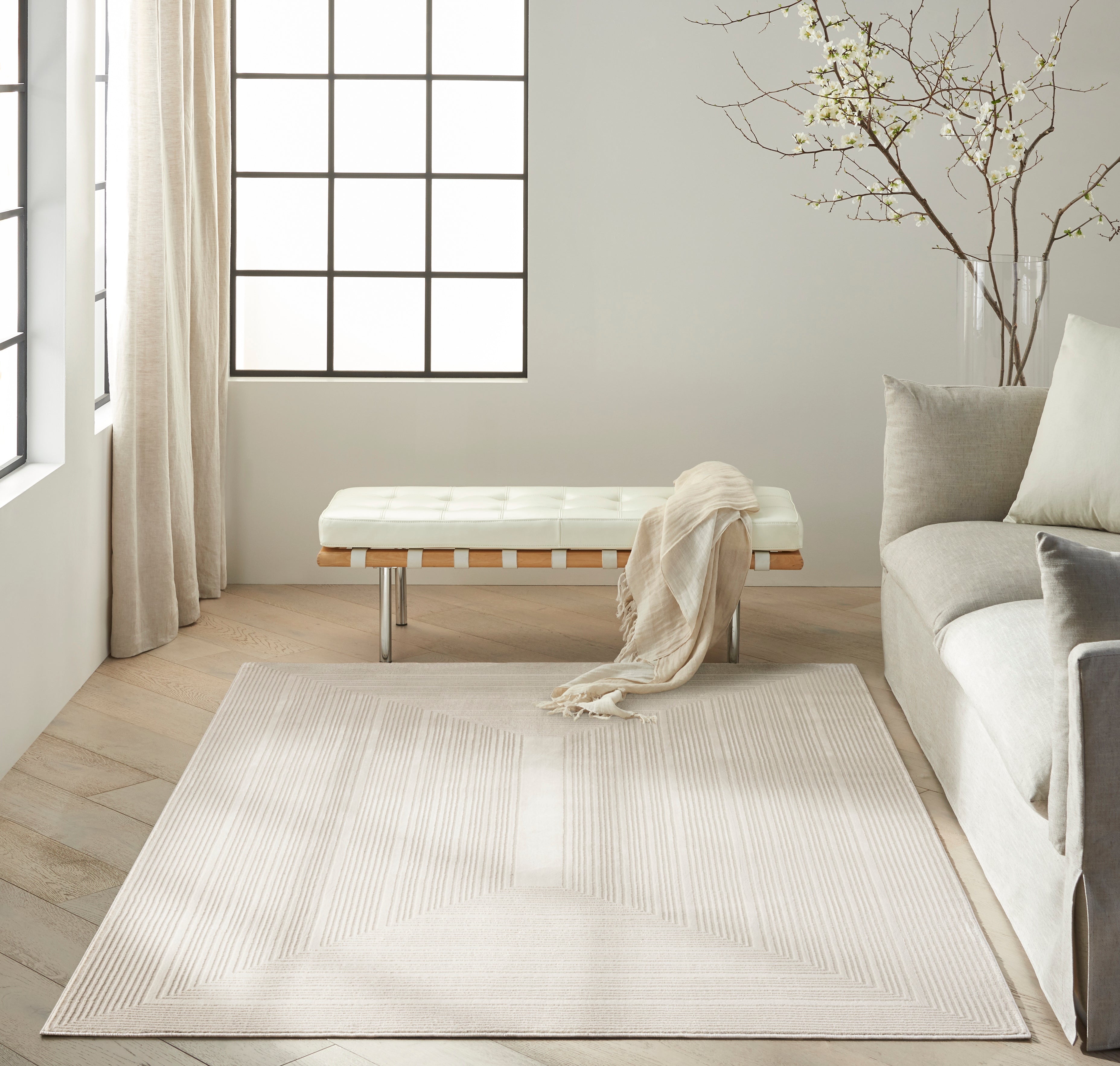 Calvin Klein CK024 Irradiant IRR02 Ivory Large Rectangle Rug