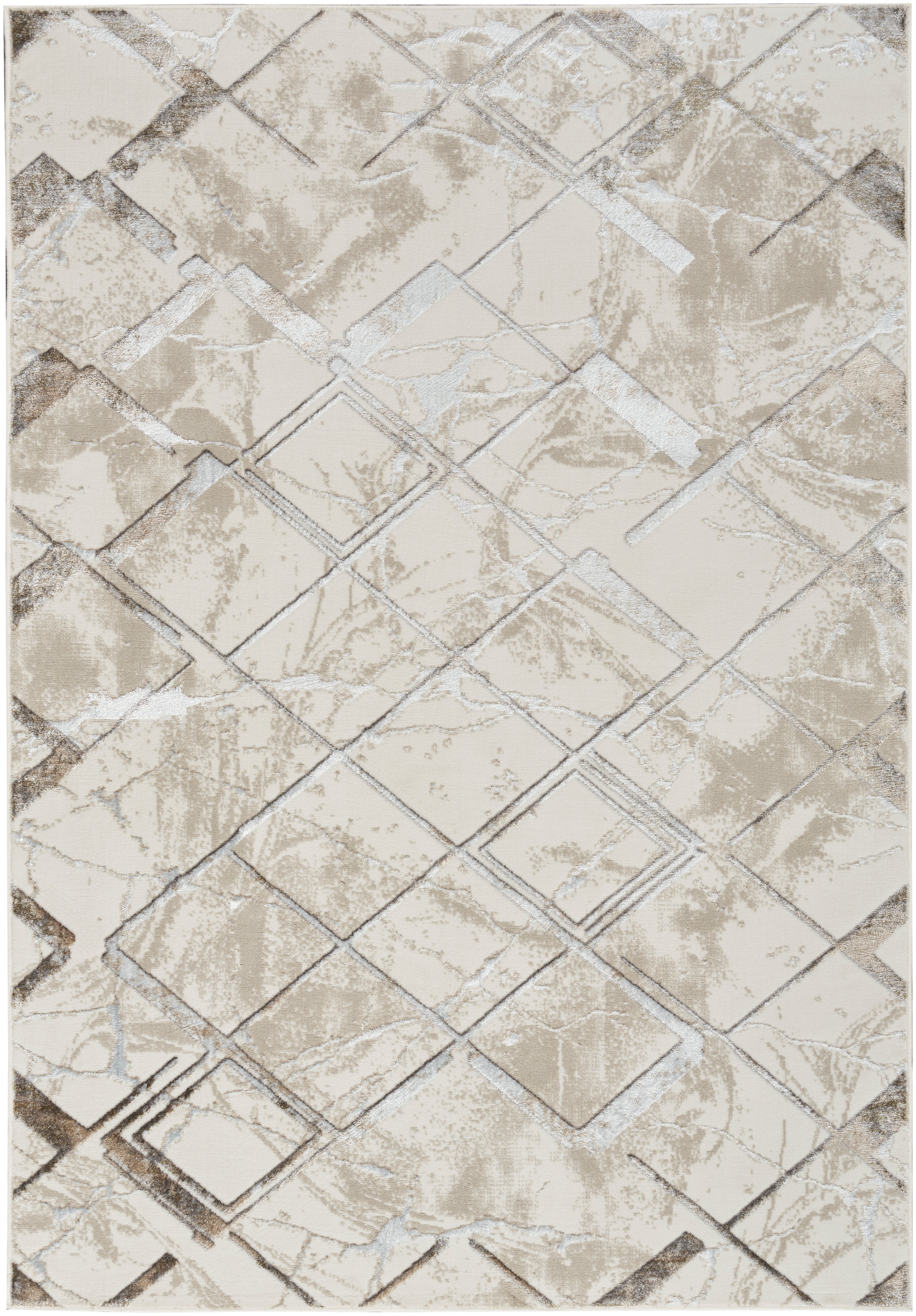 Nourison Glitz GLZ02 Ivory/Grey Large Rectangle Rug