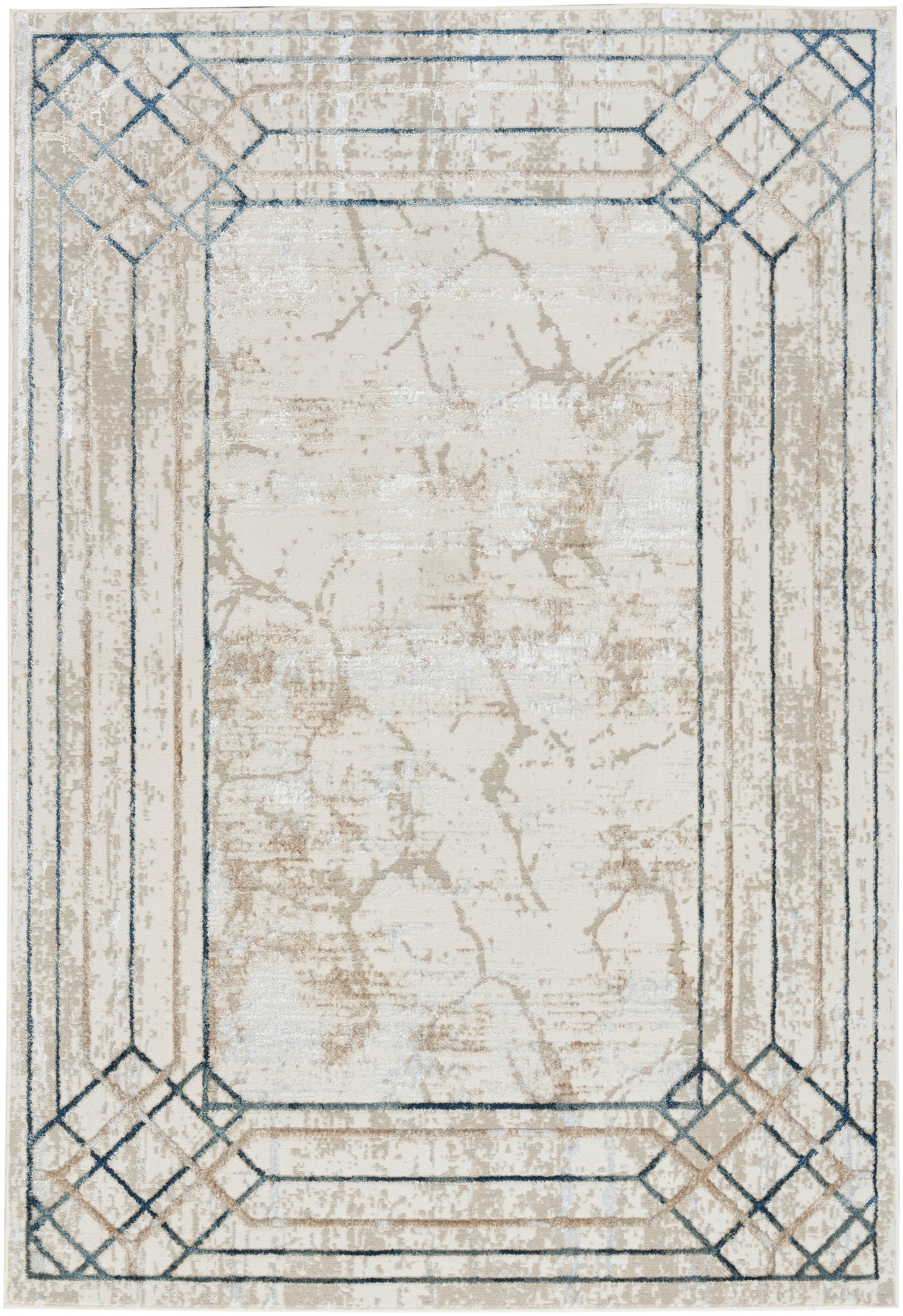 Nourison Glitz GLZ03 Ivory/Taupe Large Rectangle Rug